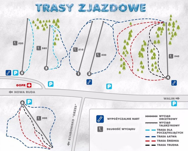 Na Ilustracji Przedstawiono Schematyczny Przebieg Tras Narciarskich Narty.pl: Kompleks Wyciągów Narciarskich Górnik