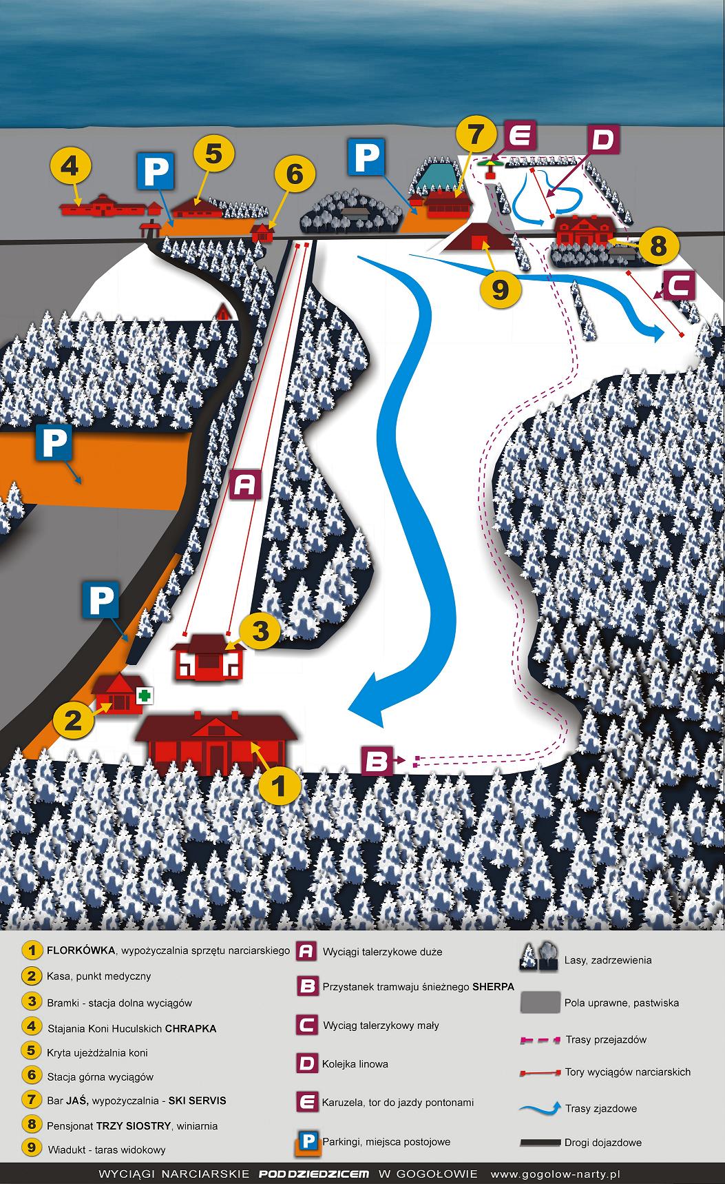 Na Ilustracji Przedstawiono Schematyczny Przebieg Tras Narciarskich