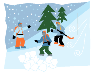 Quiz lawinowy  - przeszukiwanie lawiniska (źródło: avalanche.org)