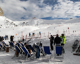 Widok na stok Canazei-Belvedere
