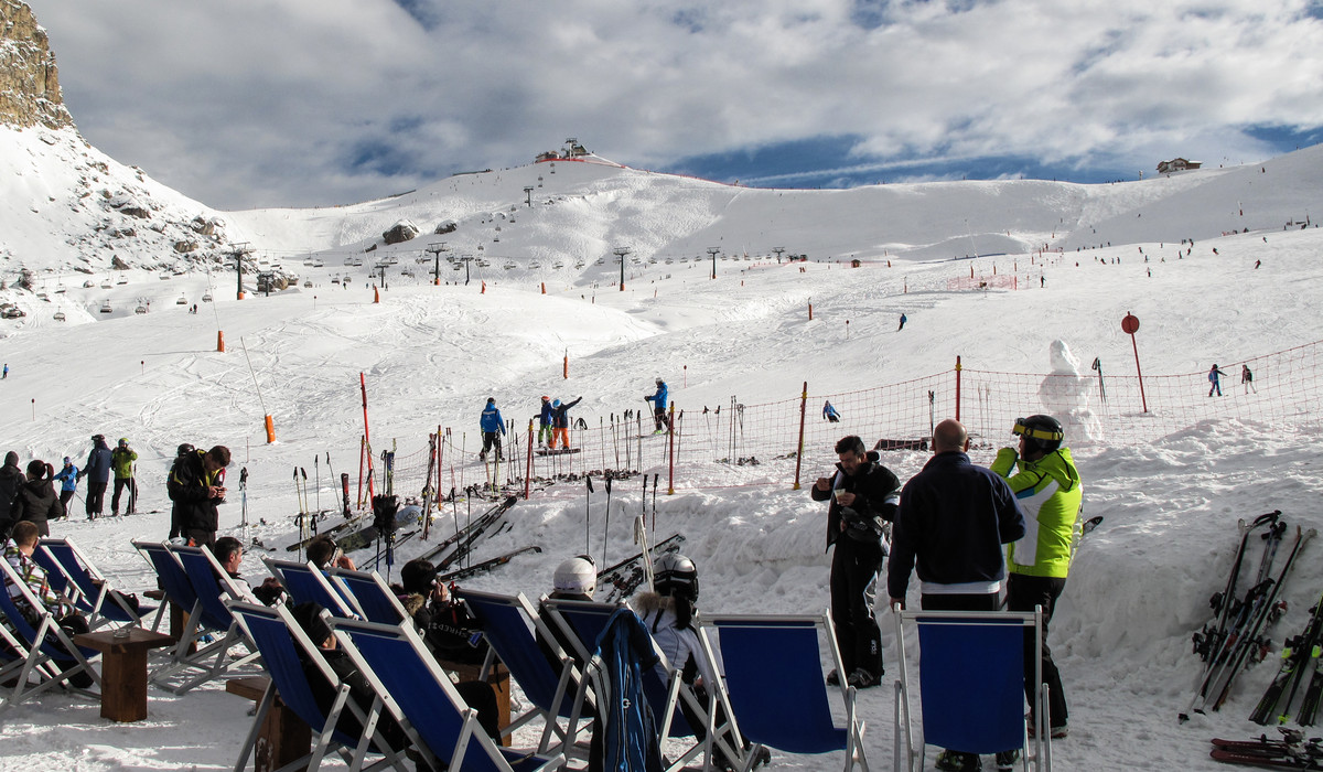 Widok na stok Canazei-Belvedere