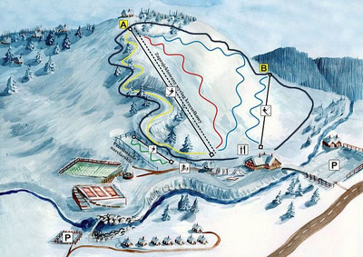 Podstolice - stacja narciarska - mapa tras narciarskich