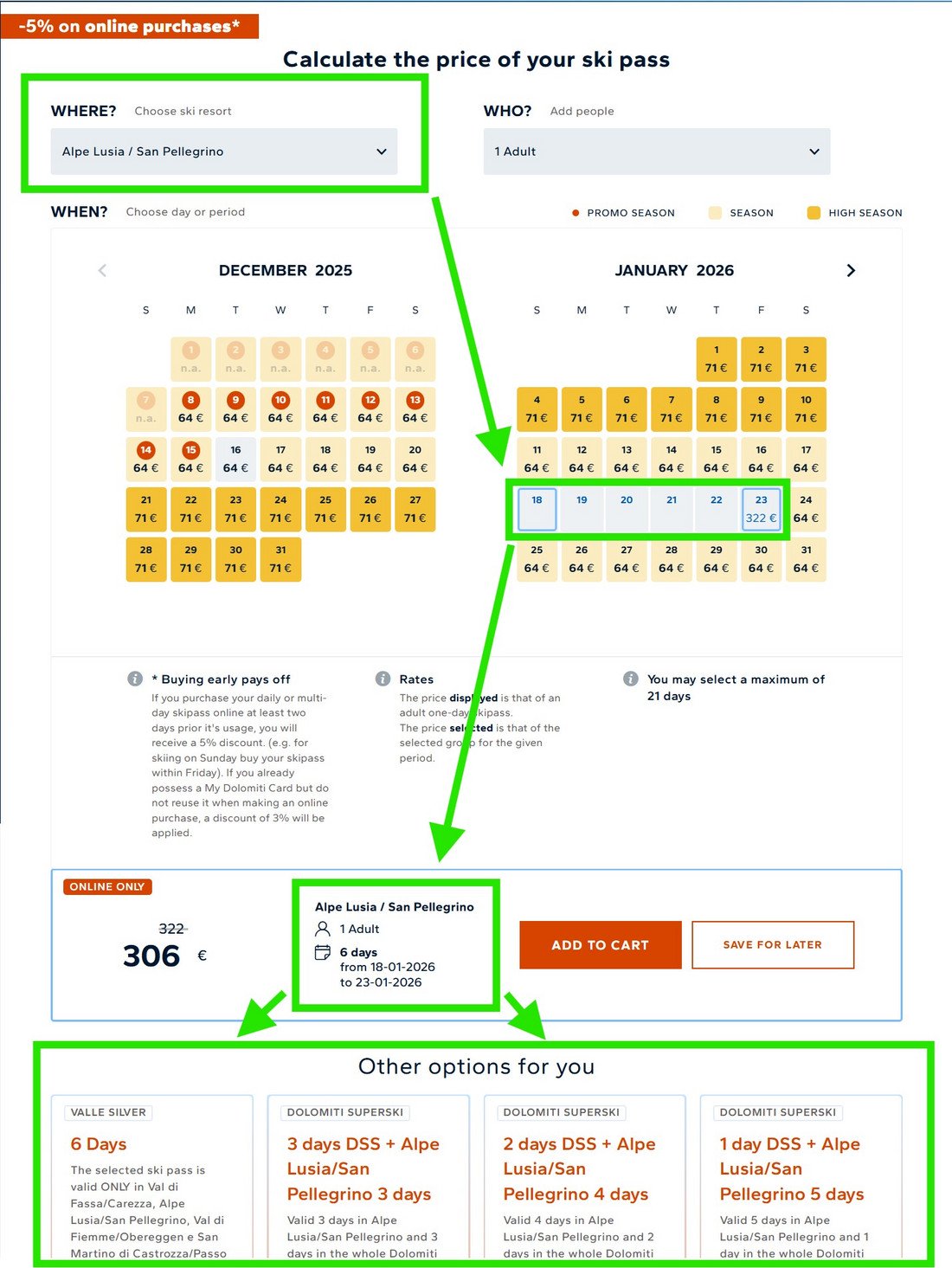 Jak kupić skipass 4+2, 3+3 lub 5+1 w Dolomiti Superski Jak kupić skipass 4+2, 3+3 lub 5+1 w Dolomiti Superski