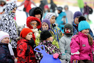 Słowacja - śnieżne psy- pomalowane twarze