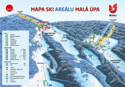 Malá Úpa - mapa tras narciarskich
