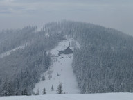 Widok z Klimczoka na schronisko
