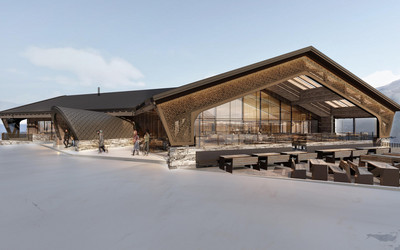Wizualizacja Gletschermühle nowej restauracji na lodowcu Kitzsteinhorn