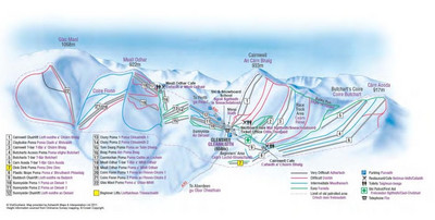 Glenshee Ski Centre - mapa tras narciarskich