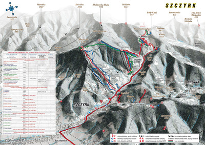 Kompleks Sportowy Biały Krzyż - mapa tras narciarskich