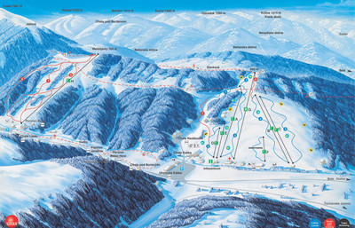 Jasenska Dolina - mapa tras narciarskich