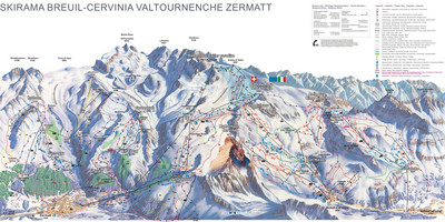 Cervinia Breuil - mapa tras narciarskich (jpg) Cervinia Breuil - mapa tras narciarskich