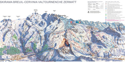 Cervinia Breuil - mapa tras narciarskich