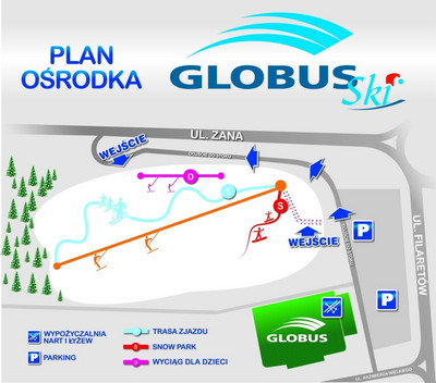 Globus Ski - mapa tras narciarskich