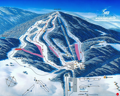 Špičák - mapa tras narciarskich