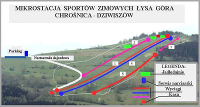 Mikrostacja Sportów Zimowych Łysa Góra - mapa tras narciarskich (jpg) Mikrostacja Sportów Zimowych Łysa Góra - mapa tras narciarskich