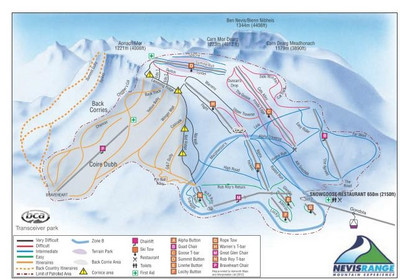 Nevis Range - mapa tras narciarskich