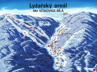 Bílá - mapa tras narciarskich