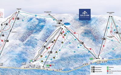 Szczyrkowski Ośrodek Narciarski mapa tras narciarskich 2017/18
