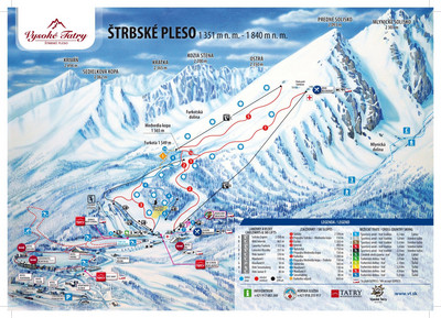 Štrbské Pleso - mapa tras narciarskich