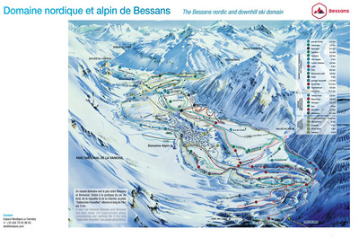 Bessans - mapa tras narciarskich