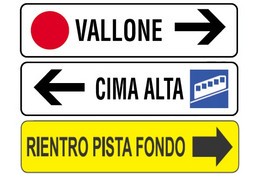 Znaki kierunkowe tras narciarskich (źródło: liski.it)