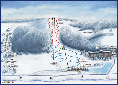 Polana Szymoszkowa - mapa tras narciarskich