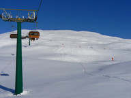 Okolice Cavalese- widok z wysięgu na trasę