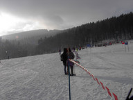 Wydzielono część stoku dla osób nie zainteresowanych uczestnictwem w zawodach.
