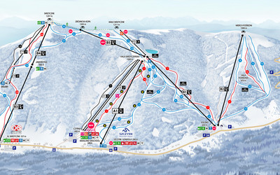 Szczyrk Mountain Resort mapa tras 2018 2019 (źródło: TMR)