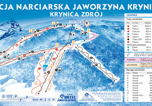 Mapa tras narciarskich Jaworzyna Krynicka