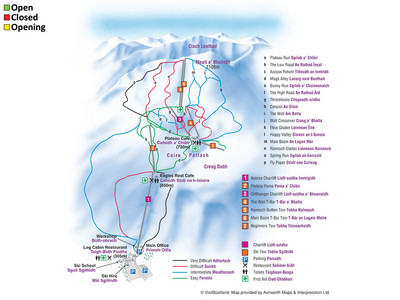 Glencoe Mountain - mapa tras narciarskich