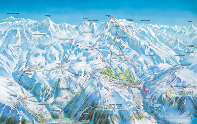 Vaujany - mapa tras narciarskich