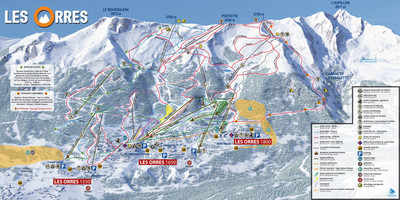 Les Orres - mapa tras narciarskich