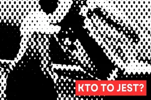 Czarno-biała grafika zapowiadająca tajemniczy transfer do teamu Van Deer z napisem „Kto to jest?