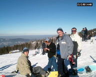 Przygotowanie do pierwszego zjazdu na Hali Szrenickiej