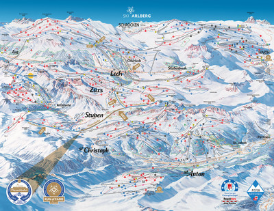 St. Anton am Arlberg - mapa tras narciarskich