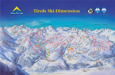 Serfaus - Fiss - Ladis - mapa tras narciarskich