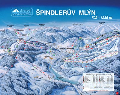 Špindlerův Mlýn - mapa tras narciarskich