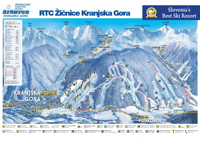 Kranjska Gora mapa tras narciarskich