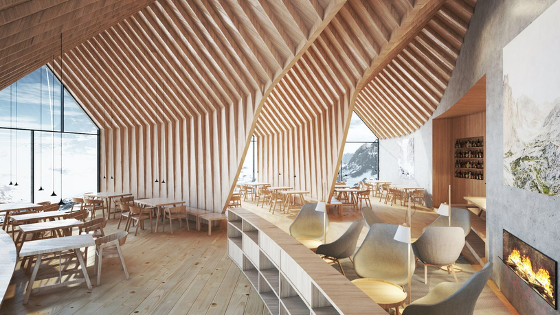 Wnętrze Chaty Oberholzer w Obereggen