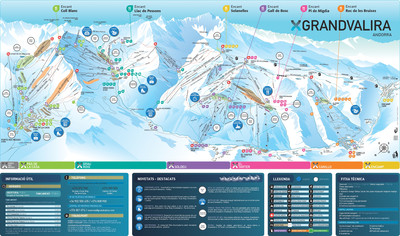 Grandvalira - Pas de la Casa - Grau Roig - mapa tras narciarskich
