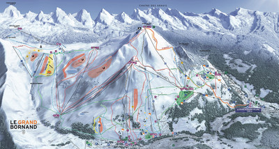 Le Grand Bornand - mapa tras narciarskich