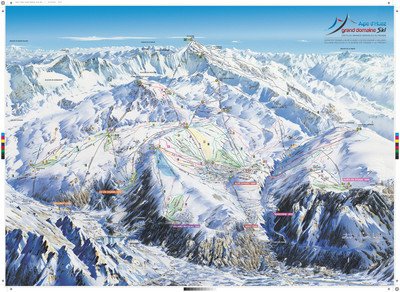 Auris en Oisans - mapa tras narciarskich