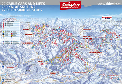 Ski Welt mapa tras
