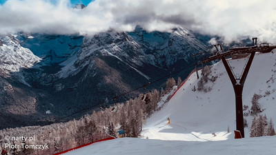 Madonna di Campiglio widok na trasę 5 Laghi (fot. P. Tomczyk) Madonna di Campiglio widok na trasę 5 Laghi (fot. P. Tomczyk)