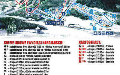 Czarna Góra mapa tras (źródło: czarnagora.pl)
