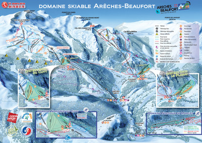 Areches Beaufort - mapa tras narciarskich