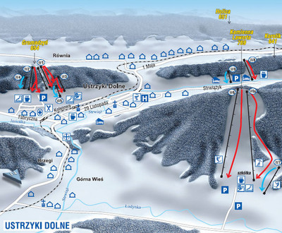 Gromadzyń - mapa tras narciarskich