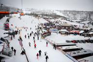 Słowacja - śnieżne psy- widok z krzesła
