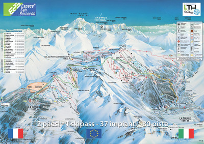 La Thuile - mapa tras narciarskich (jpg) La Thuile - mapa tras narciarskich